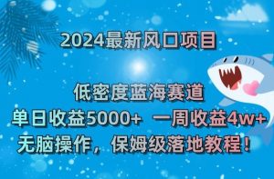 2024最新风口项目,低密度蓝海赛道,单日收益5000+,一周收益4w+!【揭秘】-升阶有道