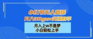 小红书无人直播月入30gmv实操教学,月入上w不是梦,小白轻松上手【揭秘】-升阶有道
