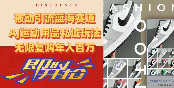 被动引流蓝海赛道，AJ运动用品私域玩法，无限复购年入百万【揭秘】-升阶有道