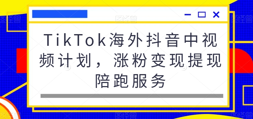 TikTok海外抖音中视频计划，涨粉变现提现陪跑服务-升阶有道