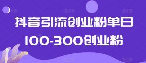抖音引流创业粉单日100-300创业粉【揭秘】-升阶有道