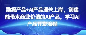 数据产品+AI产品通关上岸，创建能带来商业价值的AI产品，学习AI产品开发流程-升阶有道