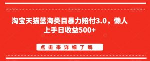 淘宝天猫蓝海类目暴力赔付3.0，懒人上手日收益500+【仅揭秘】-升阶有道
