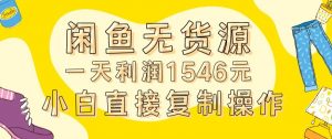 外面收2980的闲鱼无货源玩法实操一天利润1546元0成本入场含全套流程【揭秘】-升阶有道
