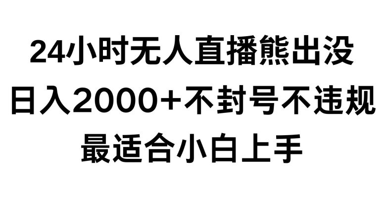 快手24小时无人直播熊出没，不封直播间，不违规，日入2000+，最适合小白上手，保姆式教学【揭秘】-升阶有道