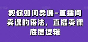 教你如何卖课-直播间卖课的语法，直播卖课底层逻辑-升阶有道