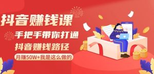 抖音赚钱课-手把手带你打通抖音赚钱路径:月赚50W+我是这么做的!-升阶有道