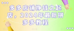 多多店铺挣钱之起店,2024年最新拼多多教程-升阶有道