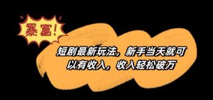 短剧最新玩法，新手当天就可以有收入，收入轻松破万【揭秘】-升阶有道