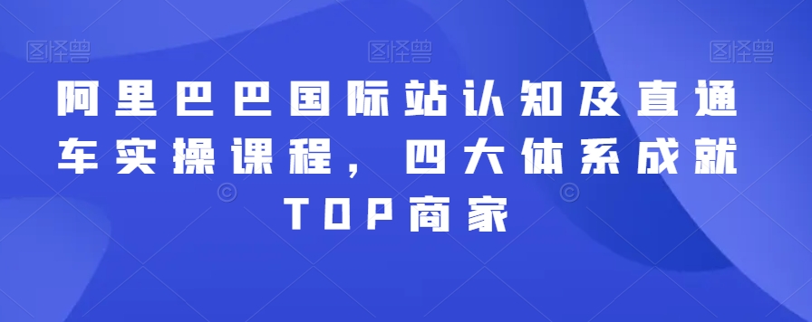 阿里巴巴国际站认知及直通车实操课程，四大体系成就TOP商家-升阶有道