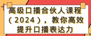 高级口播合伙人课程（2024），教你高效提升口播表达力-升阶有道