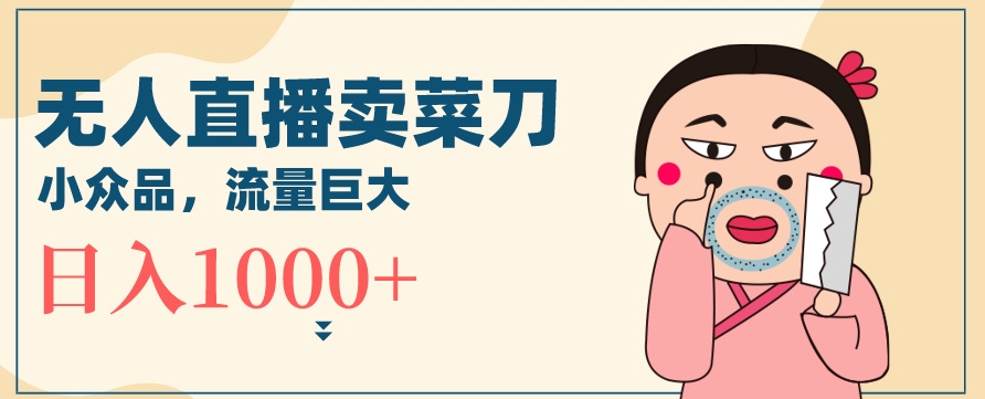 无人冷门品直播新玩法，通过卖菜刀日入1000+【揭秘】-升阶有道