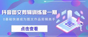 抖音图文剪辑训练营一期,0基础快速成为图文作品剪辑高手-升阶有道