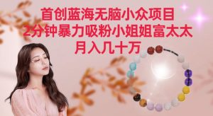 首创蓝海无脑小众项目,2分钟暴力吸粉小姐姐富太太,月入几十万【揭秘】-升阶有道