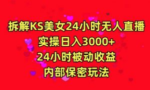 利用快手24小时无人美女直播，实操日入3000，24小时被动收益，内部保密玩法【揭秘】-升阶有道