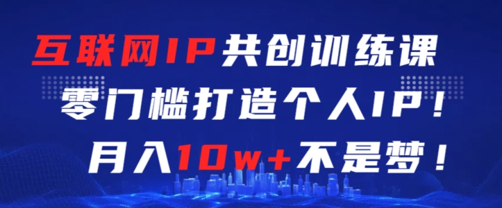 互联网IP共创训练课，零门槛零基础打造个人IP，月入10w+不是梦【揭秘】-升阶有道
