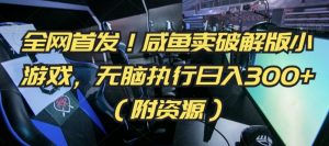 全网首发!咸鱼卖破解版小游戏,无脑执行日入300+(附资源)【揭秘】-升阶有道