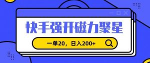 信息差赚钱项目，快手强开磁力聚星，一单20，日入200+【揭秘】-升阶有道