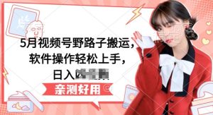 5月视频号野路子搬运,软件操作轻松上手,日入三位数【揭秘】-升阶有道