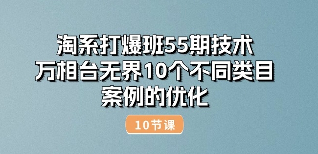 淘系打爆班55期技术：万相台无界10个不同类目案例的优化(10节)-升阶有道