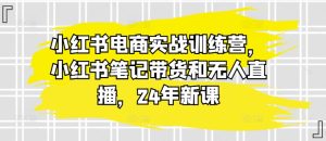 小红书电商实战训练营,小红书笔记带货和无人直播,24年新课-升阶有道