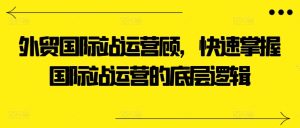 外贸国际站运营顾问，快速掌握国际站运营的底层逻辑-升阶有道