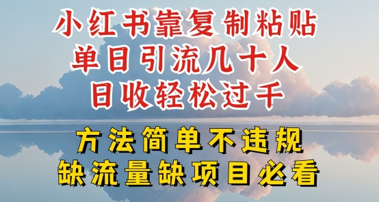 小红书靠复制粘贴单日引流几十人目收轻松过千，方法简单不违规【揭秘】-升阶有道
