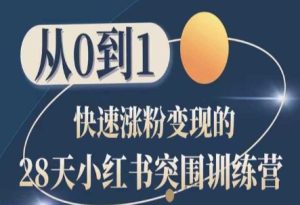 28天小红书突围训练营,从0到1快速涨粉变现-升阶有道