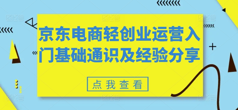 京东电商轻创业运营入门基础通识及经验分享-升阶有道