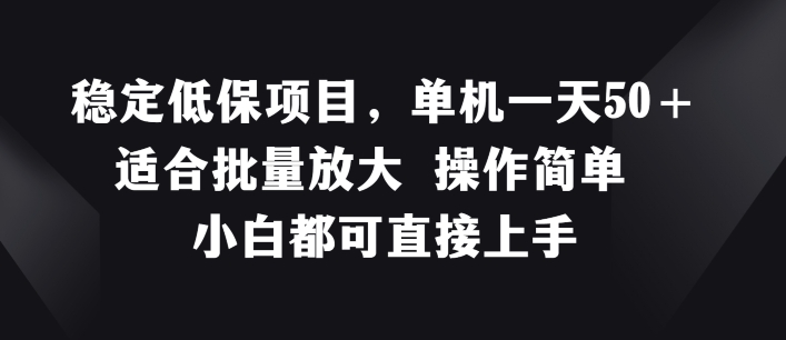 稳定低保项目，单机一天50+适合批量放大 操作简单 小白都可直接上手【揭秘】-升阶有道