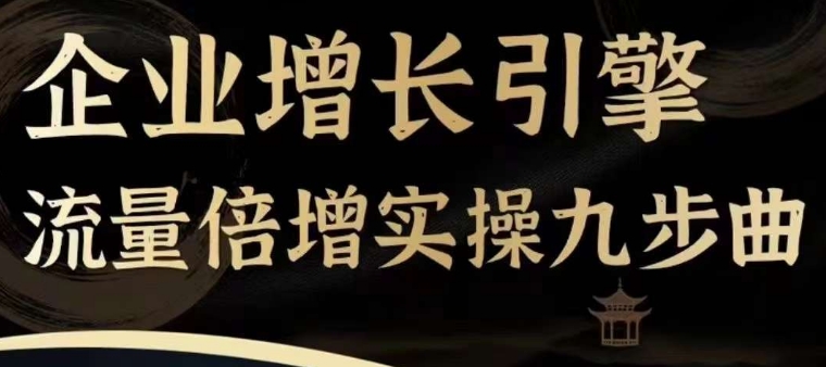 企业增长引擎流量倍增实操九步曲，一套课程帮你找到快速、简单、有效、可复制的获客+变现方式，-升阶有道