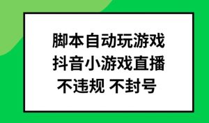 脚本自动玩游戏,抖音小游戏直播,不违规不封号可批量做【揭秘】-升阶有道