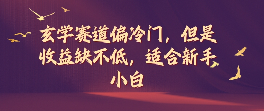 玄学赛道偏冷门，但是收益缺不低，适合新手小白【揭秘】-升阶有道