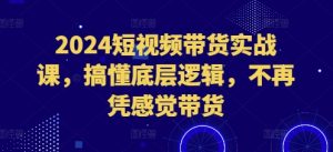 2024短视频带货实战课，搞懂底层逻辑，不再凭感觉带货-升阶有道