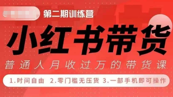 小Red书带货42天训练营 2.0版，宝妈+自由职+上班族+大学生，提高副业收入的大红利项目-升阶有道
