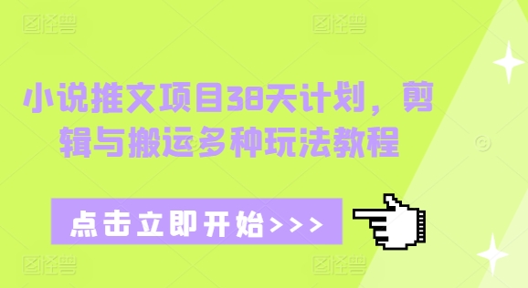小说推文项目38天计划，剪辑与搬运多种玩法教程-升阶有道