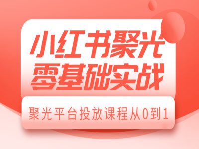小红书聚光零基础实战，聚光平台投放课程从0到1-升阶有道
