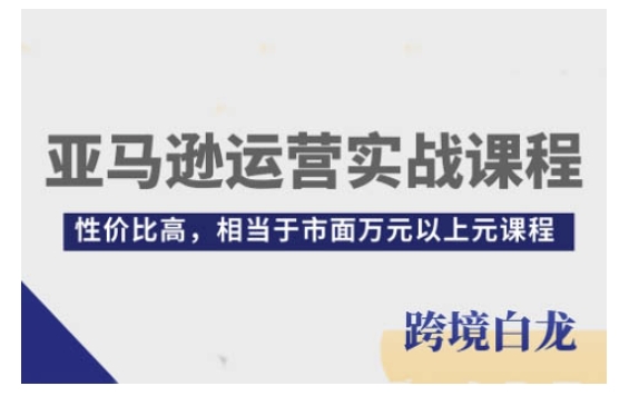 亚马逊运营实战课程，亚马逊从入门到精通，性价比高，相当于市面万元以上元课程-升阶有道