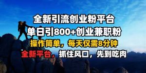 全新引流创业粉平台 单日引800+，创业兼职粉，操作简单，每天仅需8分钟【仅揭秘】-升阶有道