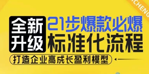 21步爆款必爆标准化流程，全新升级，打造企业高成长盈利模型-升阶有道