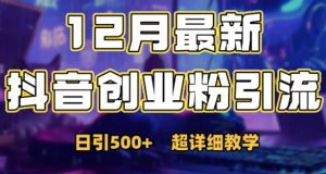 最新公开:12月份抖音日引500+创业粉秘籍-升阶有道