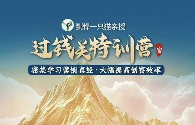 剽悍一只猫-过钱关特训营，学习营销真经 大幅度提高创富效率-升阶有道