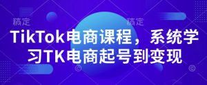 TikTok电商课程，​系统学习TK电商起号到变现-升阶有道