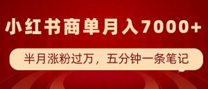 小红书商单最新玩法,半个月涨粉过万,五分钟一条笔记,月入7000+-升阶有道
