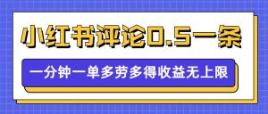 小红书留言评论，0.5元1条，一分钟一单，多劳多得，收益无上限-升阶有道