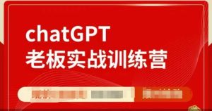 ChatGPT老板实战训练营，用GPT带飞，一人顶一个团队-升阶有道