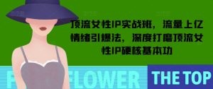 顶流女性IP实战班,流量上亿情绪引爆法,深度打磨顶流女性IP硬核基本功-升阶有道