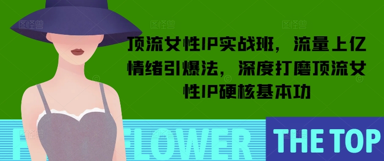顶流女性IP实战班，流量上亿情绪引爆法，深度打磨顶流女性IP硬核基本功-升阶有道