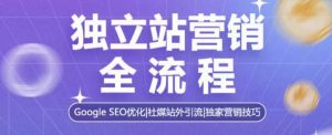 独立站营销全流程,Google SEO优化,社媒站外引流,独家营销技巧-升阶有道