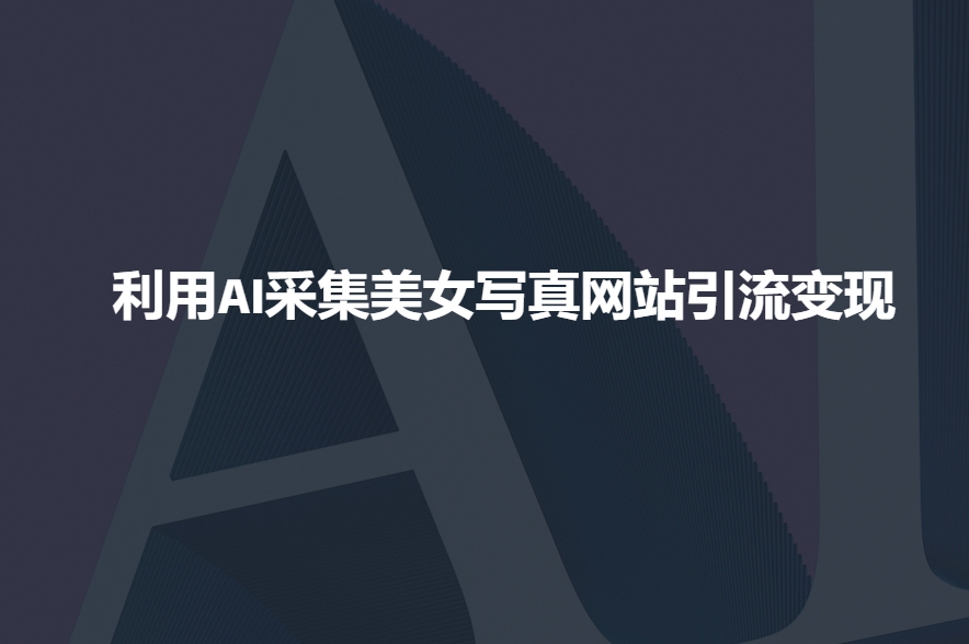 利用AI采集美女写真网站引流变现，引流嘎嘎的-升阶有道